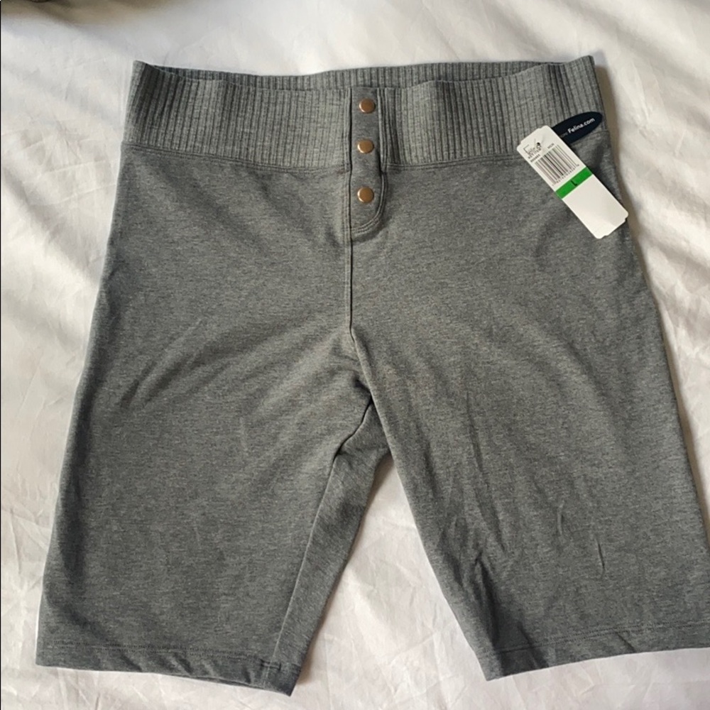 Felina Gray Bike Short with Button Detail size L